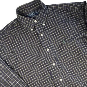 Ralph Lauren Blake Mens Long Sleeve Button Down Plaid Shirt Large Stylish Preppy